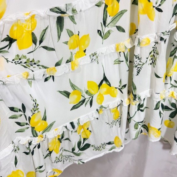 Torrid Women Lemon Dress Size 5  Floral Print Sleeveless T‎ Smocked Midi Dress - Picture 11 of 13